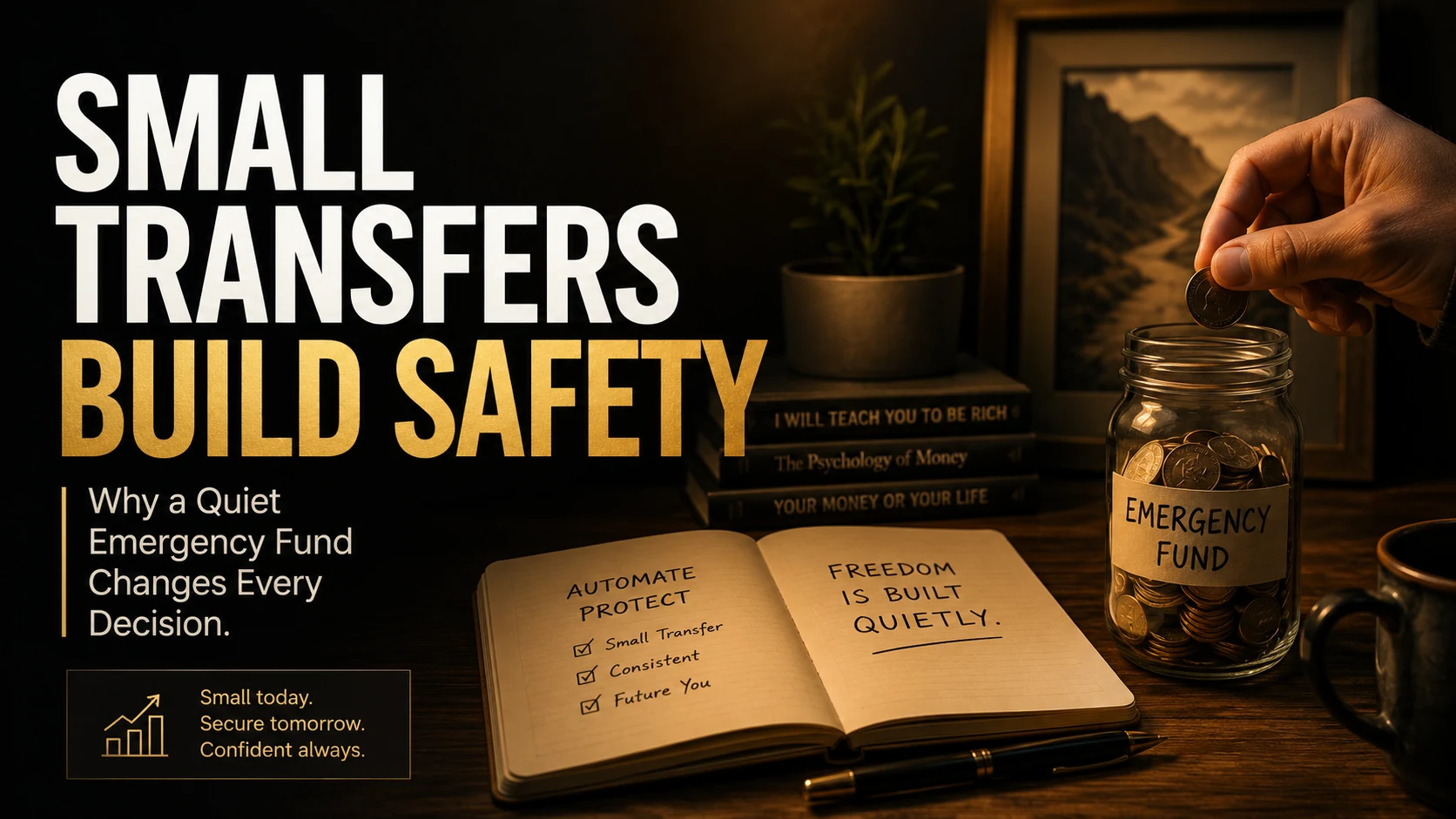 Money no Sofa internal article image about small transfers building safety in an emergency fund.