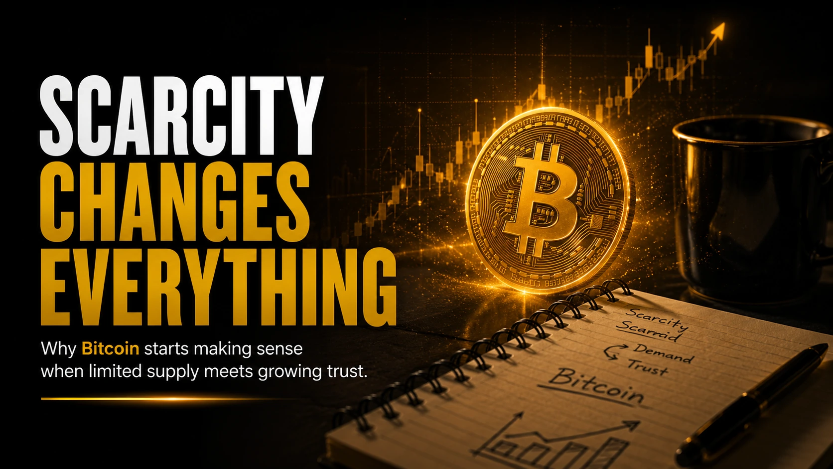 Bitcoin scarcity represented by a limited digital supply concept