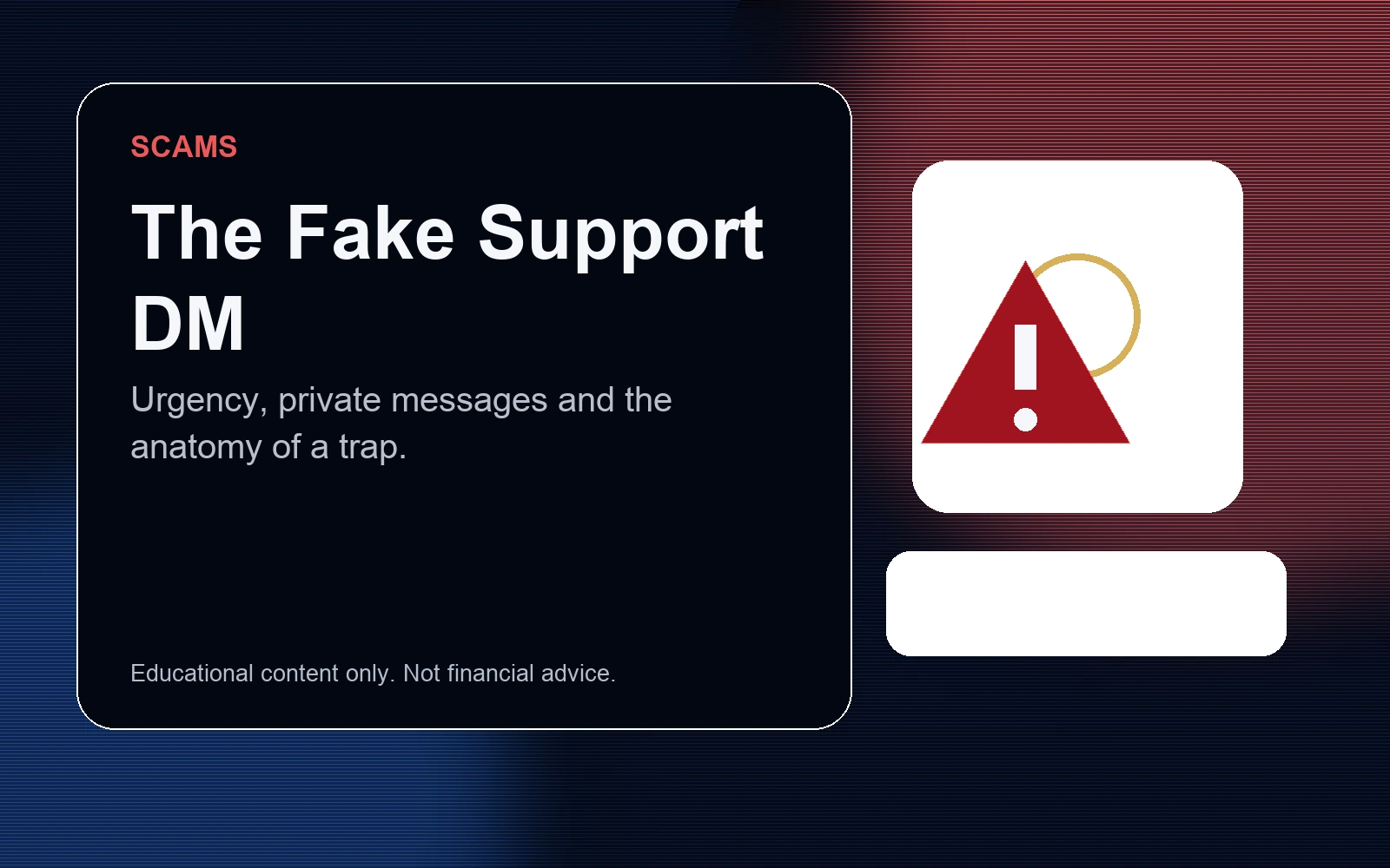 Crypto scam lesson about fake support direct messages