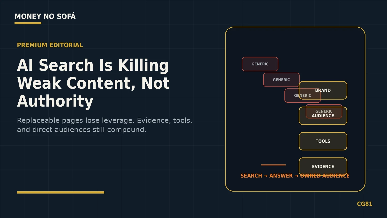 Premium editorial newsroom combining research data visual storytelling and human judgment
