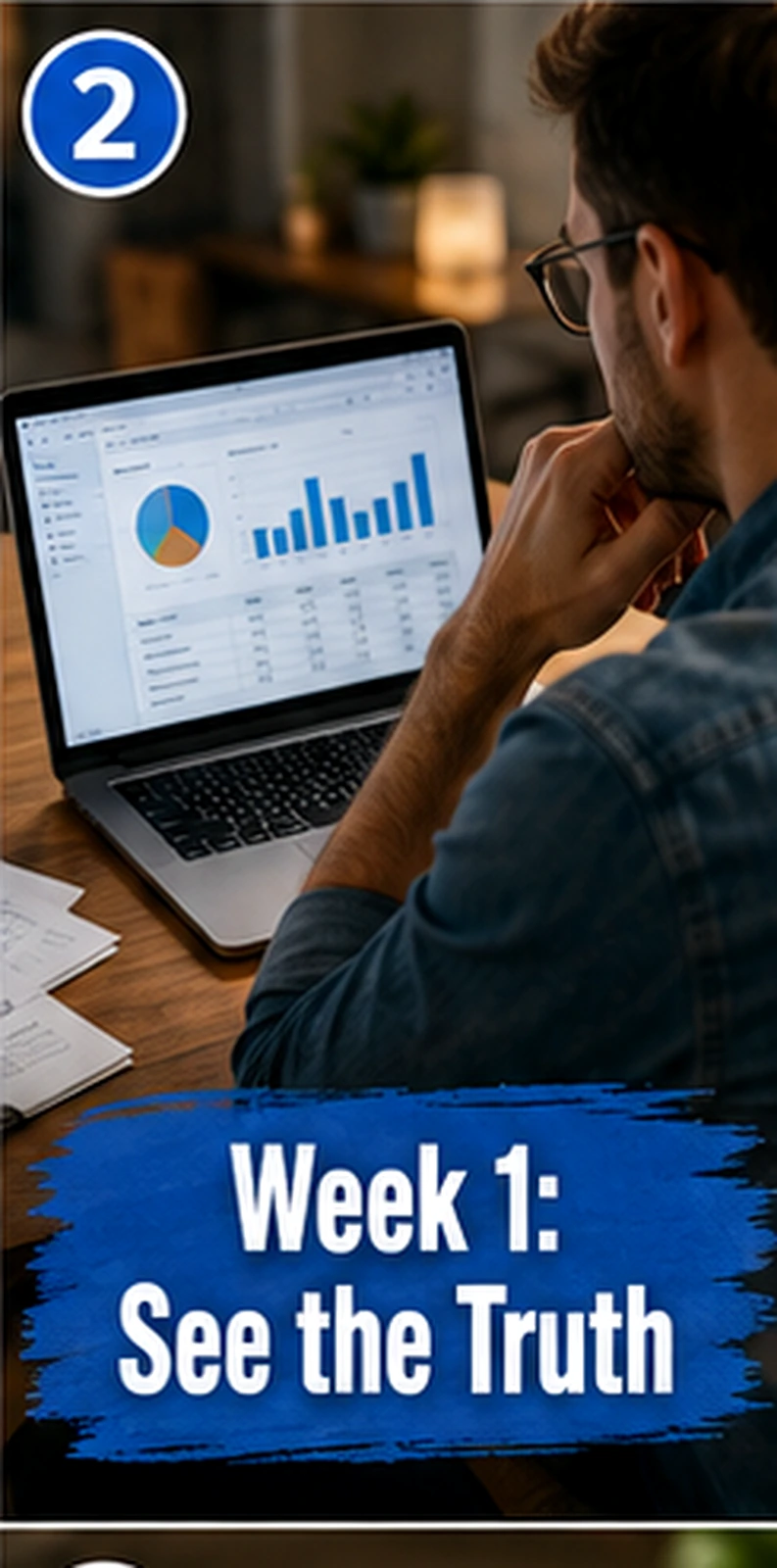 Person reviewing a financial dashboard on laptop