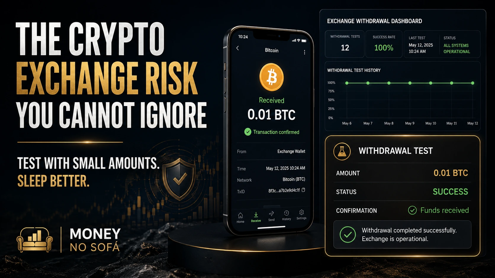 Small crypto withdrawal moving from exchange account to personal wallet as a security test