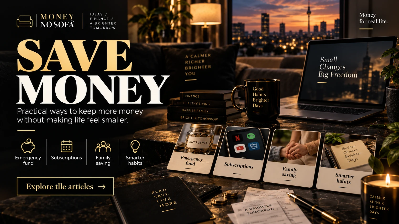 Money no Sofá — how to save money