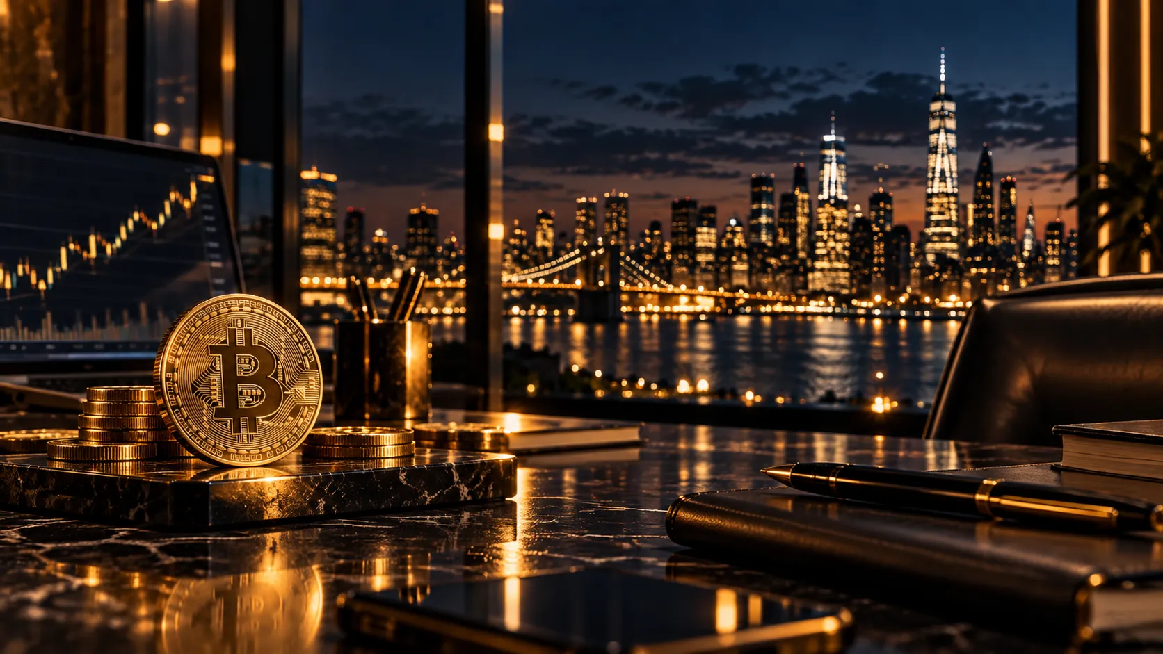Conceptual MNS image representing Bitcoin investment markets.