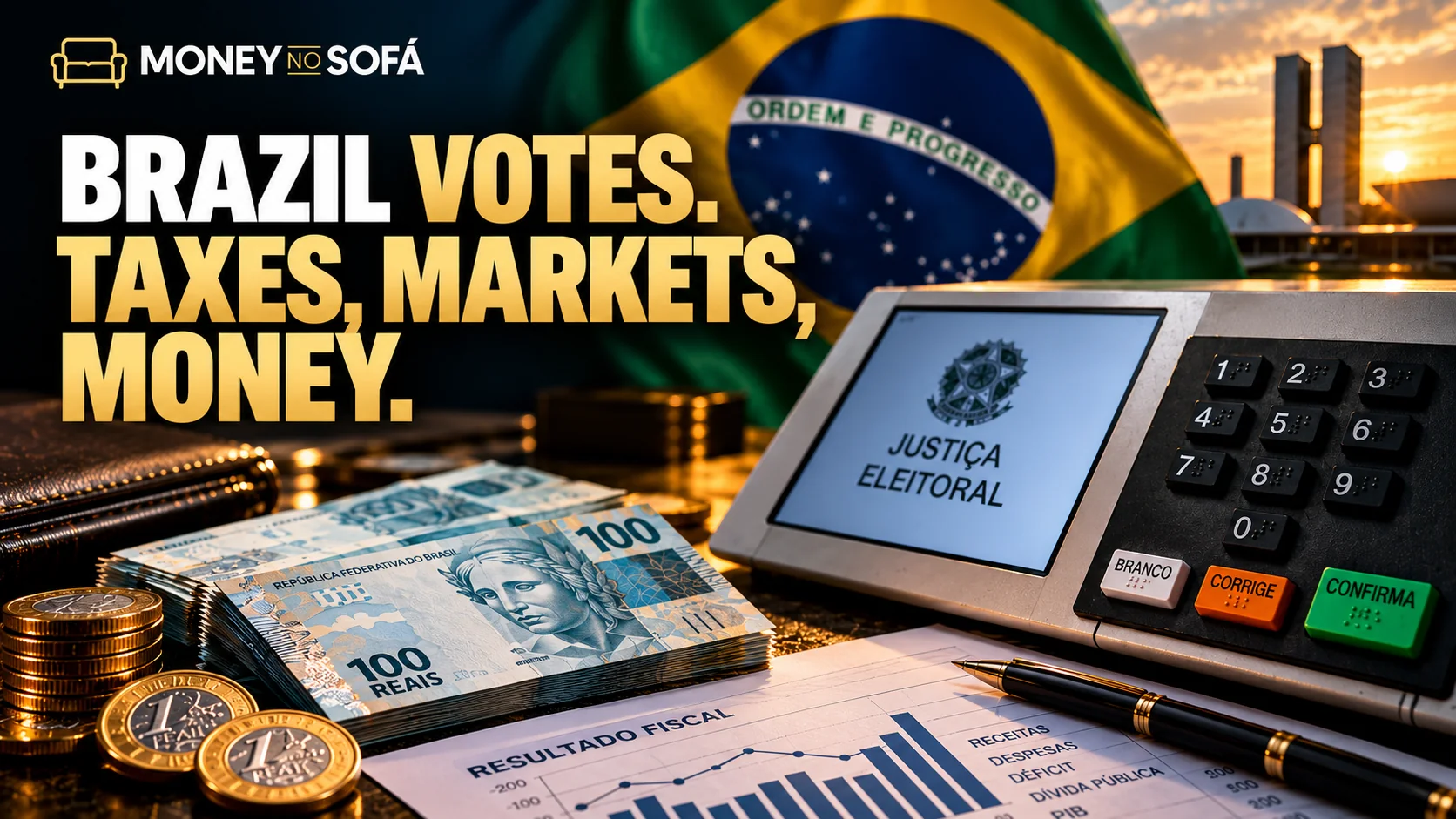 Conceptual MNS illustration of Brazil's election, currency and tax-policy debate