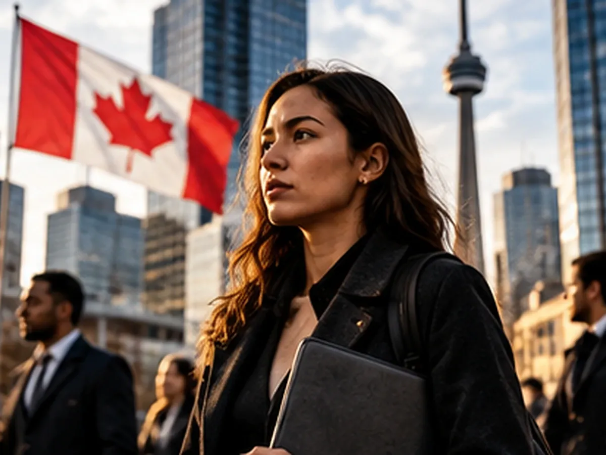 Conceptual editorial image about Canada's labor market and employment trends.