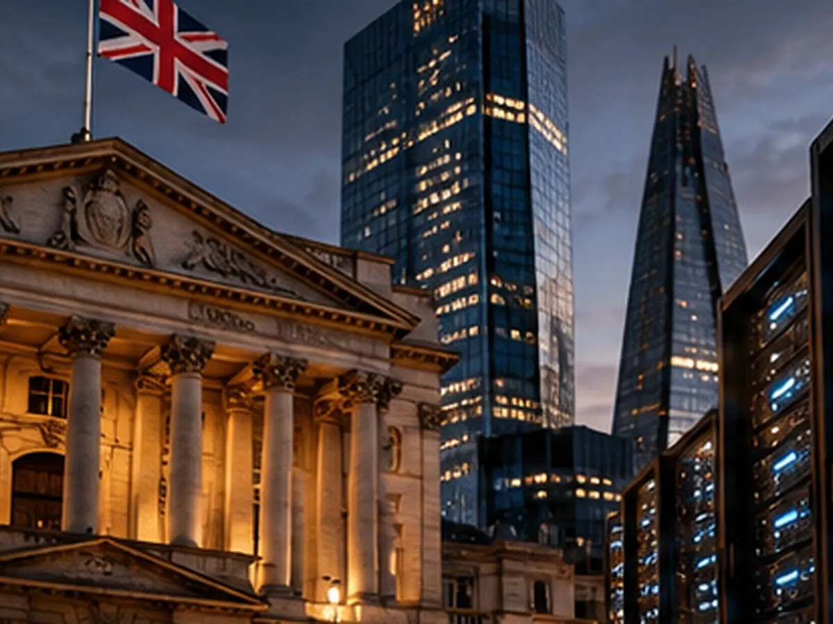 Conceptual image illustrating financial institutions' cloud infrastructure and service continuity; not a record of the Bank of England test.